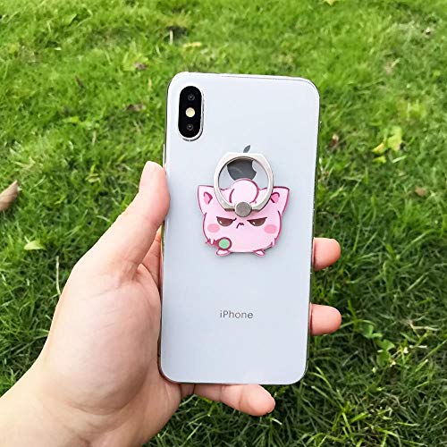 ZOSTLAND 3PCS Fairy Fat Monster Phone Ring, Universal 360°Adjustable Phone Case Finger Stand Holder Desk Stent Mount Car Hook Compatible with All iPhone 13 12 11 XS MAX X Plus iPad (Fox Puff Bear)