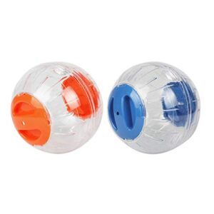 balacoo 2pcs small pet rolling ball toy clear hamster exercise ball for gerbils chinchillas guinea pigs animals (random color,small size)