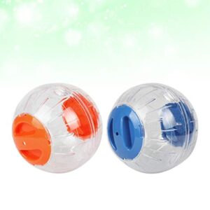 balacoo 2pcs Small Pet Rolling Ball Toy Clear Hamster Exercise Ball for Gerbils Chinchillas Guinea Pigs Animals (Random Color,Small Size)
