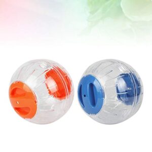 balacoo 2pcs Small Pet Rolling Ball Toy Clear Hamster Exercise Ball for Gerbils Chinchillas Guinea Pigs Animals (Random Color,Small Size)