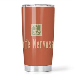 cafe nervosa sign frasier seattle stainless steel tumbler 20oz travel mug