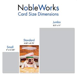 NobleWorks - 1 Adorable Birthday Card Funny - Pet Dog Animal Humor, Bday Notecard with Envelope - Pizza Dog C3208BDG