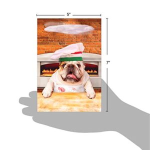 NobleWorks - 1 Adorable Birthday Card Funny - Pet Dog Animal Humor, Bday Notecard with Envelope - Pizza Dog C3208BDG