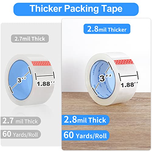 JARLINK Clear Packing Tape (18 Rolls), Heavy Duty Packaging Tape for Shipping Packaging Moving Sealing, Stronger & Thicker 2.8mil, 1.88 inches Wide, 60 Yards Per Roll, 1080 Total Yards
