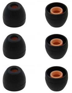 jnsa hybrid silicone earbuds ear buds ear tips ear caps for sony xba, mdr and dr series in-ear earphone headsets 3 pairs, hybrid eartips for sony, 3 pairs, small size