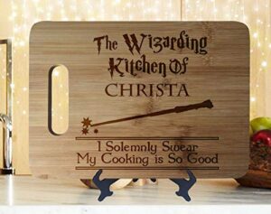 wizarding kitchen anniversary wedding christmas gift personalized cutting board engagement bamboo cutting board chopping block