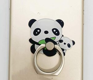 goldenel universal 360 degree rotating finger ring stand holder kickstand for cell phone iphone or tablet - panda (panda with baby)