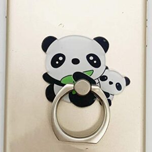 GoldenEL Universal 360 Degree Rotating Finger Ring Stand Holder Kickstand for Cell Phone iPhone or Tablet - Panda (Panda with Baby)