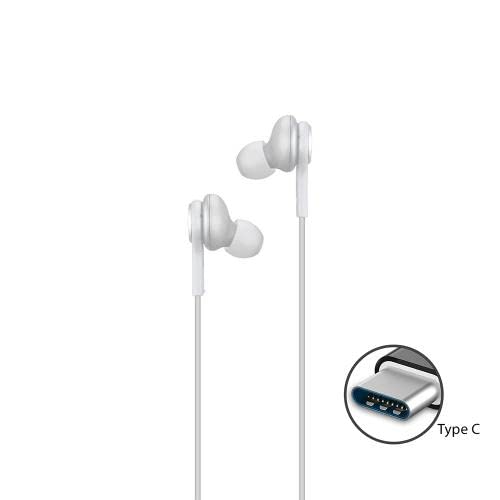 ElloGear 2020 Earbuds USB C Headphones for Samsung Galaxy S21, Note 10, Galaxy S10, S9 Plus, S10e - Designed by AKG - Braided Cable with Microphone and Volume Remote Type-C Connector - White