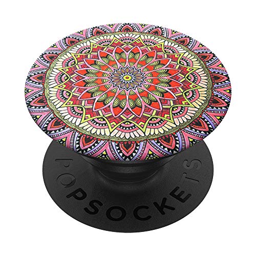 Pink Mandala Pop Mount Socket Cute Designed Divine Mandala PopSockets Grip and Stand for Phones and Tablets