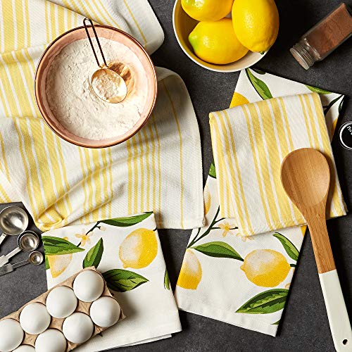 DII Lemon Bliss Kitchen Collection, Dishtowel Set, 4 Count