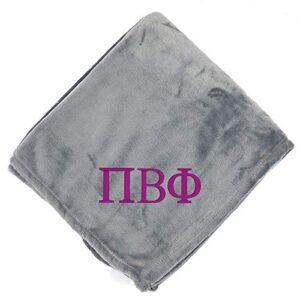 go greek chic pi beta phi embroidered plush throw blanket