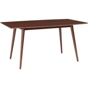 walker edison 6 person simple wood room kitchen table, walnut