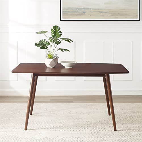 Walker Edison 6 Person Simple Wood Room Kitchen Table, Walnut