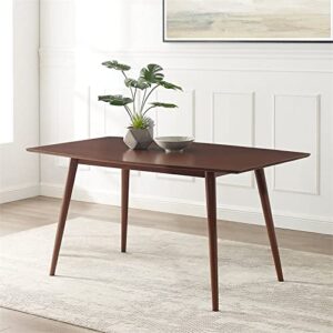 Walker Edison 6 Person Simple Wood Room Kitchen Table, Walnut