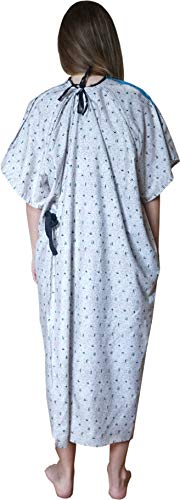 Careoutfit Hospital Gown IV - One Size Fits All (Small - 2XL) - Tie Back - Sailboats Print (3)