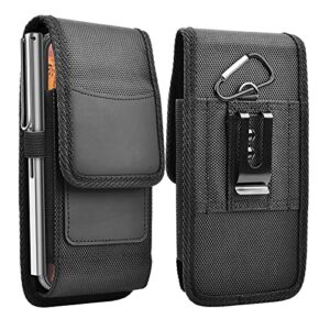 Njjex Cell Phone Holster for Samsung Galaxy S23 Ultra S22 S21 S20+ S10 S9 Note 20 A14 A21 A51 A71 A02S A12 A32 A42 A52 A13 iPhone 13 14 Pro Max 12 11 XR 7 8+ Nylon Belt Clip Holster Phone Holder Pouch