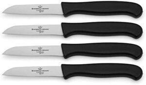 sword & crown professional (made in germany, solingen) paring knife set of 4 easy to grip, super sharp, rust and corrosion free dishwasher safe 3" paring knives/vegetable knives (4 piece)