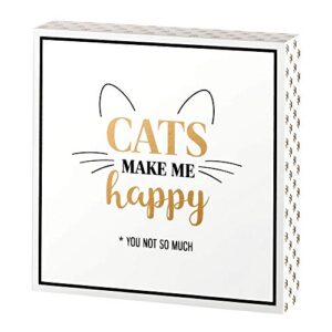 lillian rose cat lover gift sign with funny saying, 2"x7.5", white