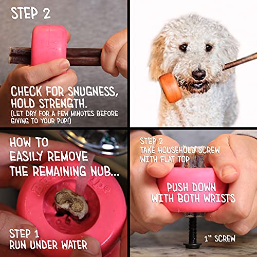 Bully Stick Holder for Dogs - Size Small Interactive Dog Toy, Dog Treat Holder, Slow Feeder, Treat Dispenser, Chew Toy and Dog Safety Device