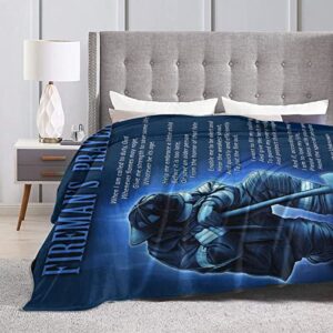 Fireman's Prayer Adult Kids Fleece Blanket Throw Blanket Ultra-Soft Micro Fleece Blanket for Bed Living Room 60"x50"