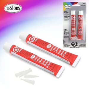 Testors Cement Plastic Model Glue Adhesive 2-Pack, 6 Fine Detail Miniatures Paint Brushes, Precision Crafting Knife with Extra Blades and Tips