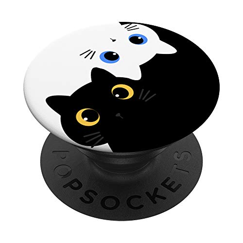 Yin Yang Yoga Zen Cute Cats - Yoga Gift Kitty Cats PopSockets PopGrip: Swappable Grip for Phones & Tablets