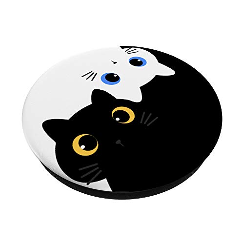 Yin Yang Yoga Zen Cute Cats - Yoga Gift Kitty Cats PopSockets PopGrip: Swappable Grip for Phones & Tablets