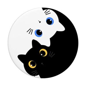 Yin Yang Yoga Zen Cute Cats - Yoga Gift Kitty Cats PopSockets PopGrip: Swappable Grip for Phones & Tablets