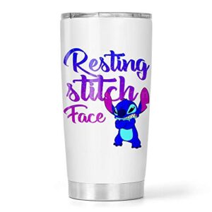 resting stitch face stainless steel tumbler 20oz travel mug
