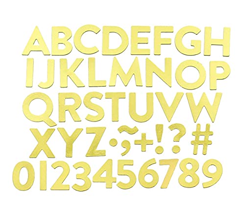 Teresa Collins, Gold Magnetic Alphabet Set, Magnet Board Magnets - 70+ Letters, Numbers, and Characters