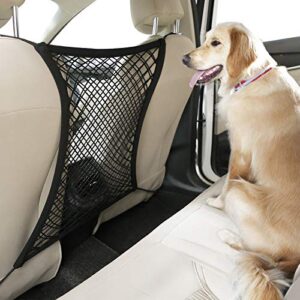 rabbitgoo dog car net barrier, pet barrier with metal hooks & stretchable mesh, car divider & storage bag, suvs -easy install, drive safely with children & pets