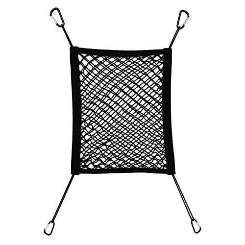 rabbitgoo Dog Car Net Barrier, Pet Barrier with Metal Hooks & Stretchable Mesh, Car Divider & Storage Bag, SUVs -Easy Install, Drive Safely with Children & Pets