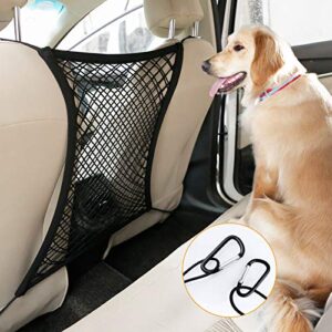 rabbitgoo Dog Car Net Barrier, Pet Barrier with Metal Hooks & Stretchable Mesh, Car Divider & Storage Bag, SUVs -Easy Install, Drive Safely with Children & Pets