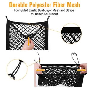 rabbitgoo Dog Car Net Barrier, Pet Barrier with Metal Hooks & Stretchable Mesh, Car Divider & Storage Bag, SUVs -Easy Install, Drive Safely with Children & Pets