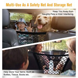 rabbitgoo Dog Car Net Barrier, Pet Barrier with Metal Hooks & Stretchable Mesh, Car Divider & Storage Bag, SUVs -Easy Install, Drive Safely with Children & Pets