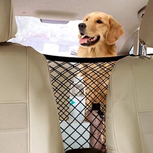 rabbitgoo Dog Car Net Barrier, Pet Barrier with Metal Hooks & Stretchable Mesh, Car Divider & Storage Bag, SUVs -Easy Install, Drive Safely with Children & Pets