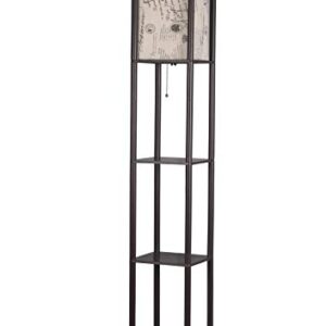 Adesso SL1162-25 Script Shelf Floor Lamp, Brown