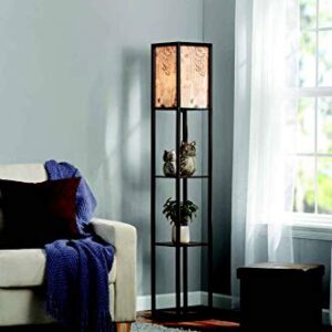 Adesso SL1162-25 Script Shelf Floor Lamp, Brown