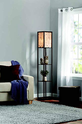 Adesso SL1162-25 Script Shelf Floor Lamp, Brown