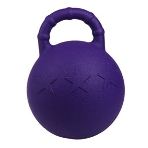 Injoyo 28cm Equine Sports Rubber Jolly Ball Scented Horse Play Toy with Handle - Purple