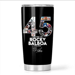 45 years of rocky balboa 1976-2021 with signature thank you for the memories stainless steel tumbler 20oz travel mug