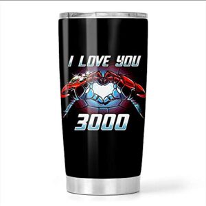 avengersss endgame tony stark iron-man i love you 3000 stainless steel tumbler 20oz travel mug