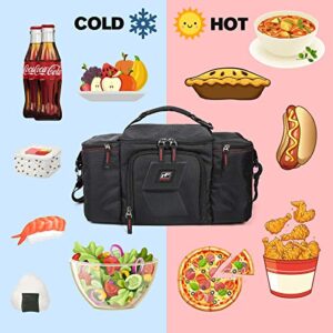 RitFit Upgraded Meal Prep Lunch Bag with 3 Containers for Men and Women, Large Lunch Box for Gym,Work,and Trips, Come with Shoulder Strap,Ice Packs and Free Recipes