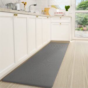 color g kitchen runner rug floor mat, cushioned anti-fatigue, non skid waterproof comfort standing rugs, memory foam, 17"x79", grey
