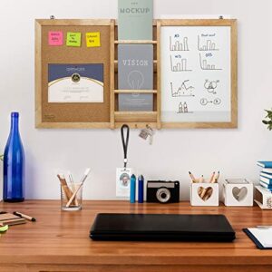 Prosumer's Choice Magnetic Whiteboard & Corkboard Combination, Combo Dry Erase White Board & Cork Board, Message Board with Key and Mail Organizer, Perfect for Office & Home & Kitchen | Bulletin Board