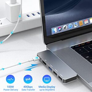 USB C Adapter for MacBook Pro 2020, MacBook Adapter HDMI, MacBook Air M1 USB Multiport USB C Hub with 4K HDMI, Thunderbolt 3, for MacBook Pro 13"-16" 2021-2016, MacBook Air 2021-2018