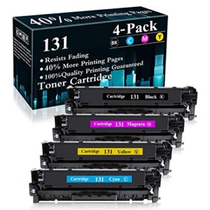 4 pack (bk/c/m/y) cartridge 131 remanufactured toner replacement for canon color mf8280cw mf8230cn mf620c mf621cn mf624cw mf628cw mf623cn mf626cn lbp7110cw lbp5050 mf8280cw mf8230cn printer