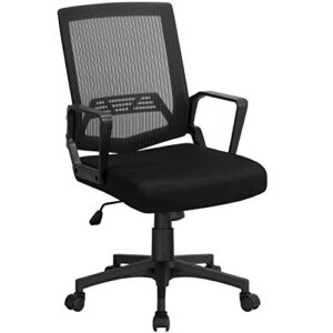 topeakmart ergonomic mesh office chair, executive rolling swivel chair, computer chair with lumbar support desk task chair for women, men(black)