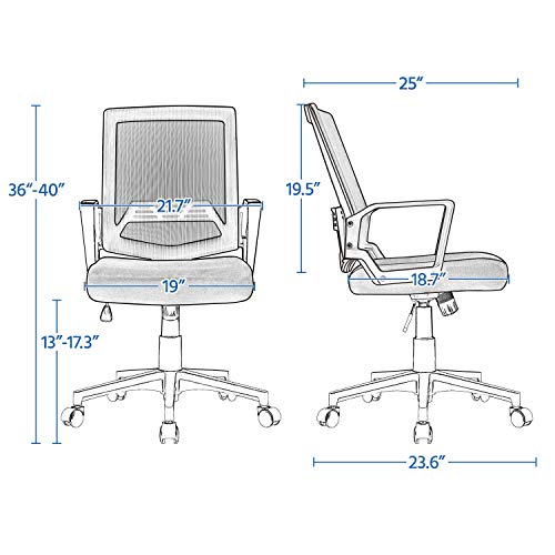 Topeakmart Ergonomic Mesh Office Chair, Executive Rolling Swivel Chair, Computer Chair with Lumbar Support Desk Task Chair for Women, Men(Black)